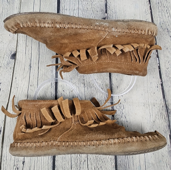 SOFTMOC | heel zip fringe suede leather moccasin - Picture 3 of 10